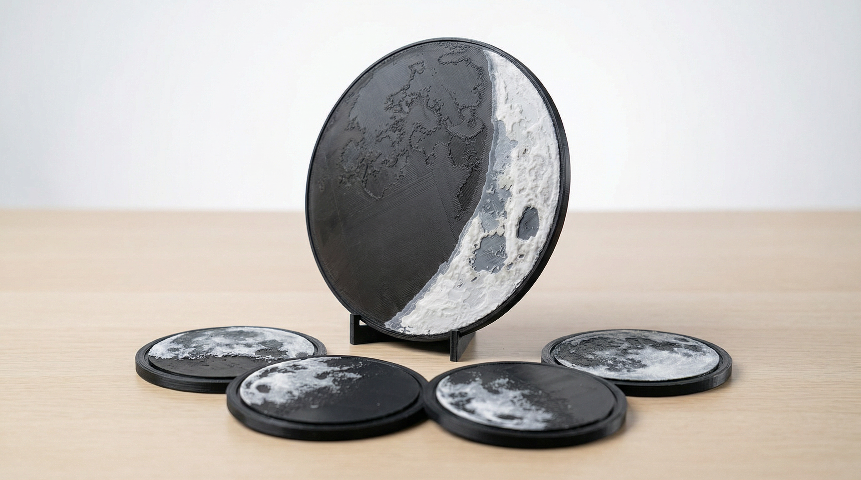 The Complete Lunar Set (8" Classic Moon + Coaster Set)